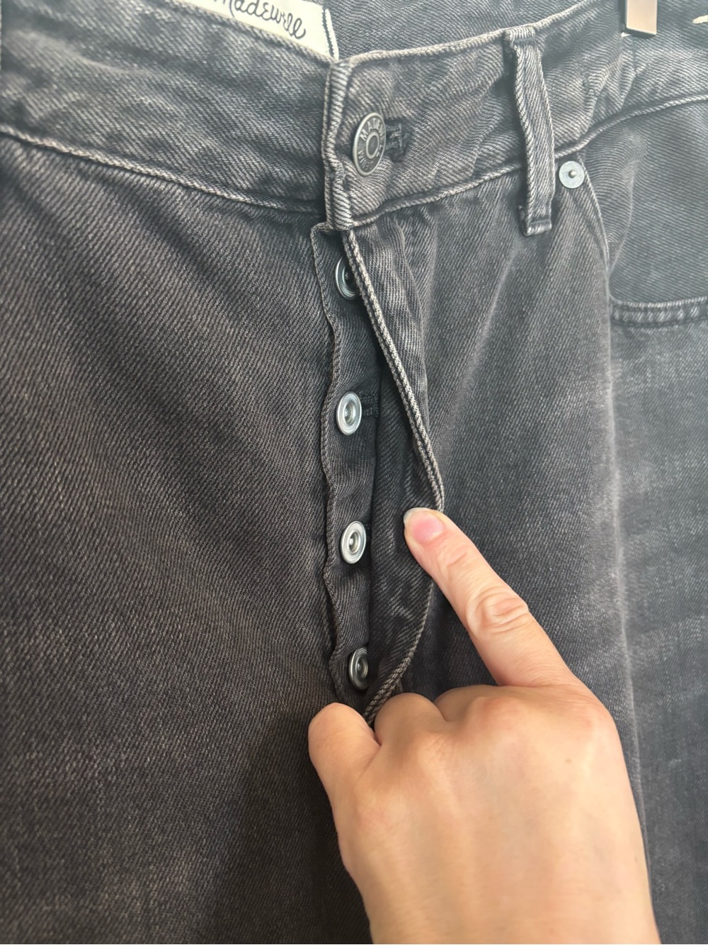 Madewell Washed Charcoal Barrel Jeans - Picture 4 of 7